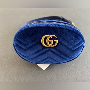 Gucci Marmont Chevron Velvet Belt Bag